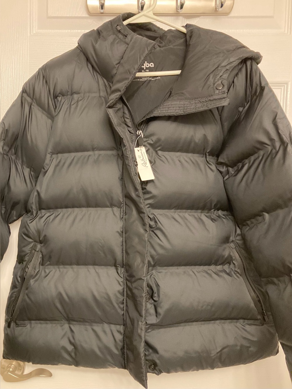 NWT Hyba Reitmans Black Hooded Puffer Jacket XL Water Repellent